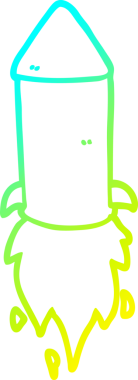 Bir insan tarafından çizilmiş bir roketin soğuk gradyan çizgisi