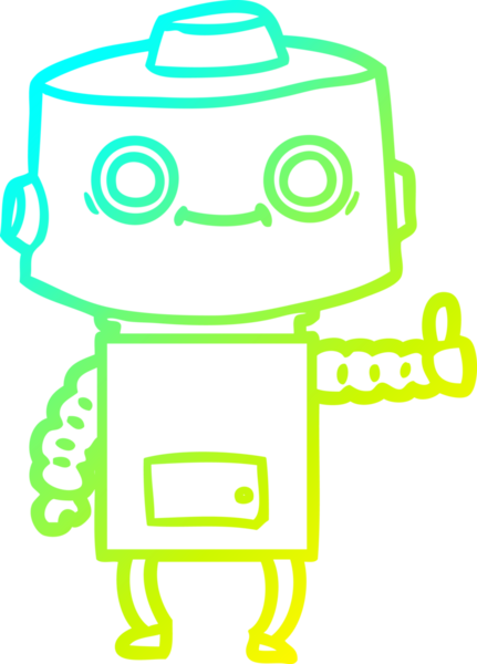 Bir insan tarafından çizilmiş soğuk gradyan robot çizimi