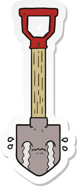 Bir insan tarafından çizilmiş ağlayan kürek çıkartması.