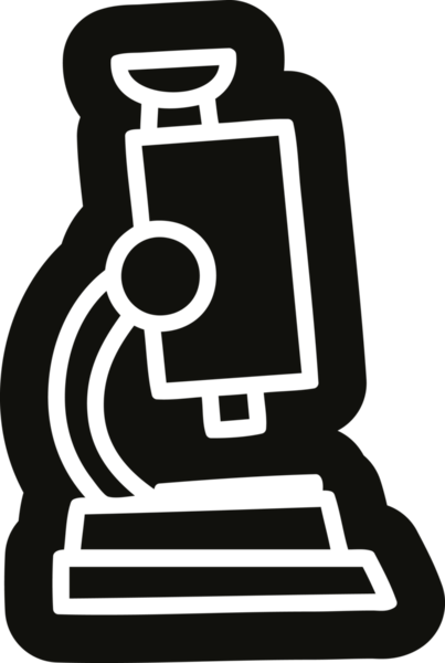 bir insan tarafından çizilmiş mikroskop ve slayt simgesi