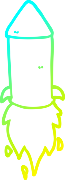 Bir insan tarafından çizilmiş bir roketin soğuk gradyan çizgisi