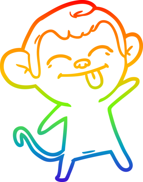 gökkuşağı gradyan çizimi bir insan tarafından çizilmiş komik bir çizgi maymun