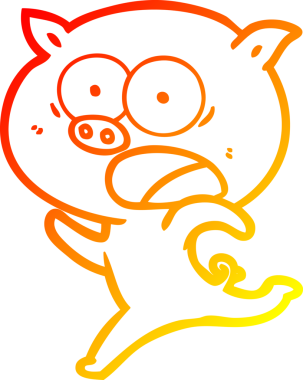 Bir insan tarafından çizilen çizgi film domuzu çizimi.