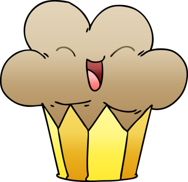 gradyan gölgeli çizgi film mutlu kek bir insan tarafından çizildi