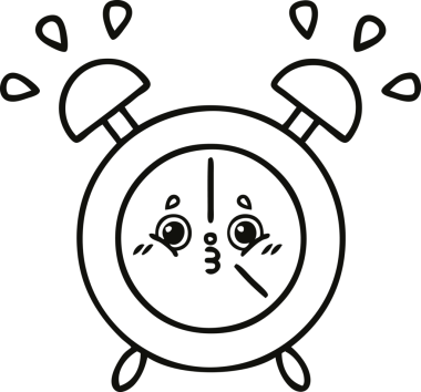 Bir insan tarafından çizilmiş bir alarm saati çizimi