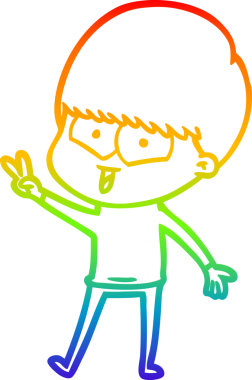 gökkuşağı gradyan çizgi çizimi bir insan tarafından çizilmiş mutlu bir çocuk