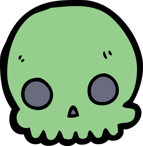 Bir insan tarafından çizilmiş kafatası.