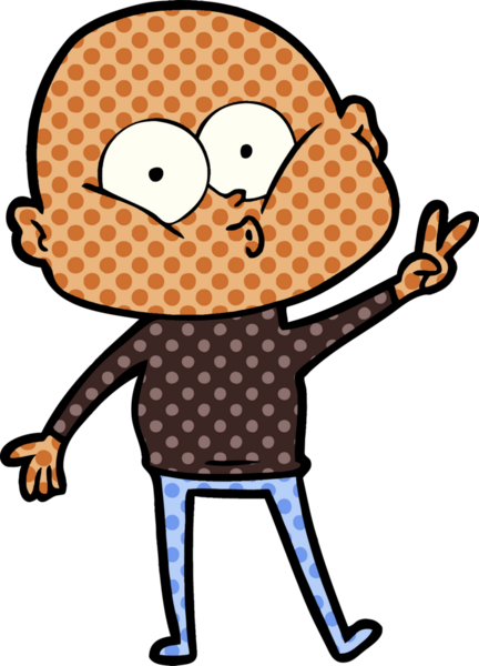 Bir insan tarafından çizilmiş kel bir adam.