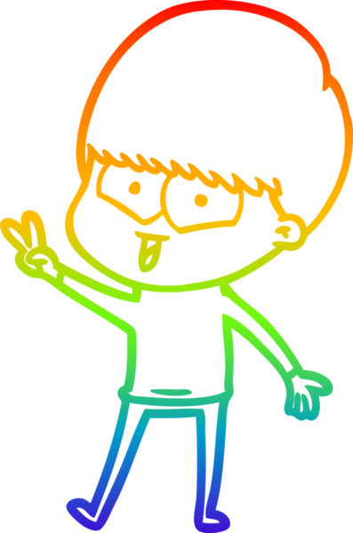 gökkuşağı gradyan çizgi çizimi bir insan tarafından çizilmiş mutlu bir çocuk