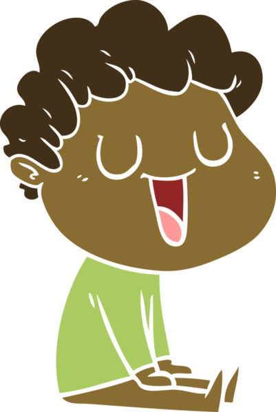 Bir insan tarafından çizilmiş düz renkli karikatür adam.