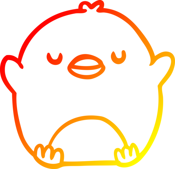 Bir insan tarafından çizilmiş sevimli bir penguen çizimi.