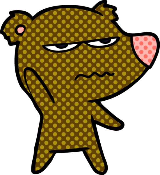 Bir insan tarafından çizilmiş kızgın ayı çizgi filmi.