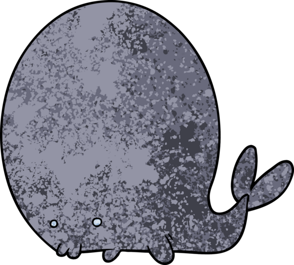 Bir insan tarafından çizilmiş çizgi film balinası