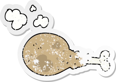 Bir insan tarafından çizilmiş tavuk budu karikatürü.