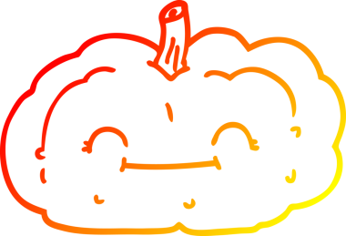 Bir insan tarafından çizilmiş mutlu bir balkabağı çizgi çizimi