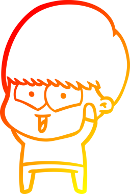 Bir insan tarafından çizilen mutlu bir çocuğun sıcak çizgi çizimi.