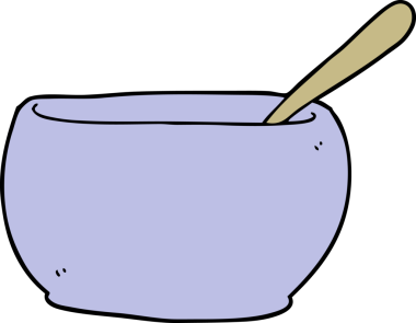 Bir insan tarafından çizilmiş bir çorba kasesi.