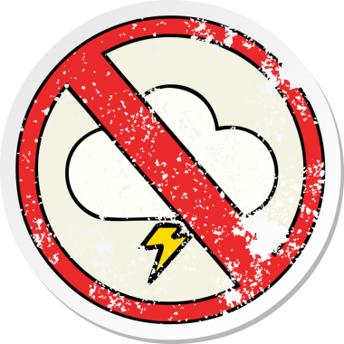 Üzüntülü bir çizgi film çıkartması. Hiçbir fırtınanın bir insan tarafından çizilmesine izin verilmiyor.