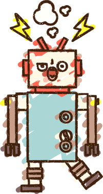 Bir insan tarafından çizilen robot tebeşiri.