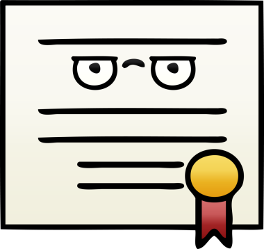 Mezuniyet diplomasının bir insan tarafından çizilmiş gölgeli karikatürü.