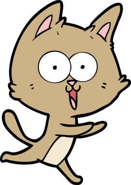 Bir insan tarafından çizilmiş komik çizgi film kedisi.