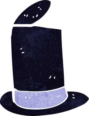 Bir insan tarafından çizilmiş eski bir şapka.