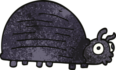 karikatür bir insan tarafından çizilmiş dev bir böcek