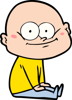 Bir insan tarafından çizilmiş kel bir adam.