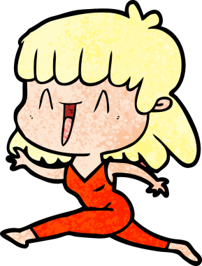 Bir insan tarafından çizilmiş karikatür kadın.