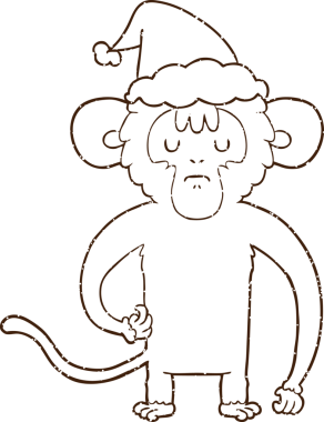 Bir insan tarafından çizilen neşeli maymun kömürü çizimi