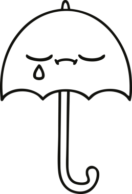 Bir insan tarafından çizilmiş şemsiye çizimi