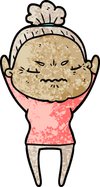 Çizgi film bir insan tarafından çizilmiş yaşlı bir kadın tarafından rahatsız edildi.