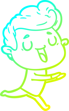 Bir insan tarafından çizilmiş mutlu bir çizgi film karakteri çizimi.