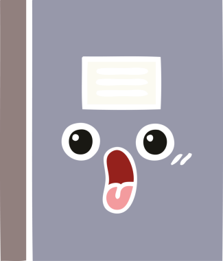 Bir insan tarafından çizilmiş düz renkli bir defter çizimi