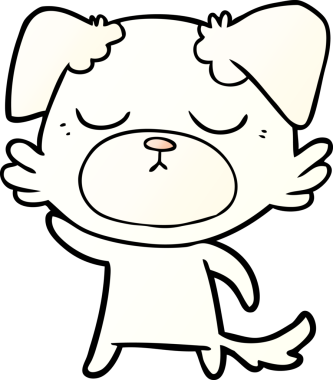 Bir insan tarafından çizilmiş şirin bir çizgi film köpeği.