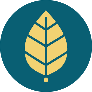 Bir insan tarafından çizilmiş yaprağın ikonik dövme şekli