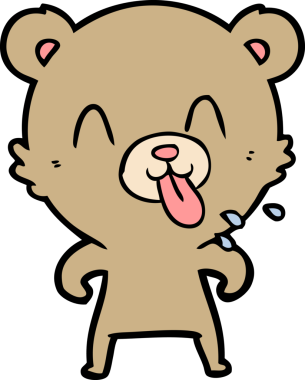 Bir insan tarafından çizilmiş kaba çizgi film ayısı.