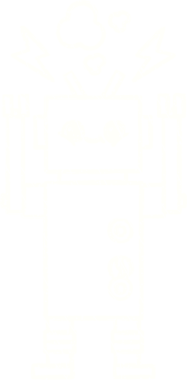 Bir insan tarafından çizilen robot tebeşiri.