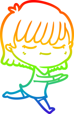 gökkuşağı gradyan çizimi bir insan tarafından çizilmiş bir karikatür kadın