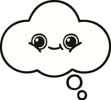 Bir insan tarafından çizilmiş güzel bir düşünce balonu karikatürü.