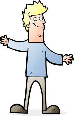 Bir insan tarafından çizilmiş mutlu bir adam.