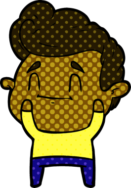 Bir insan tarafından çizilmiş mutlu çizgi film adamı.