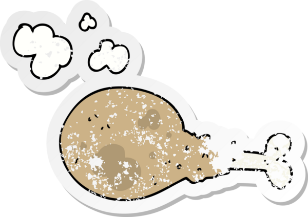 Bir insan tarafından çizilmiş tavuk budu karikatürü.