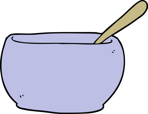 Bir insan tarafından çizilmiş bir çorba kasesi.