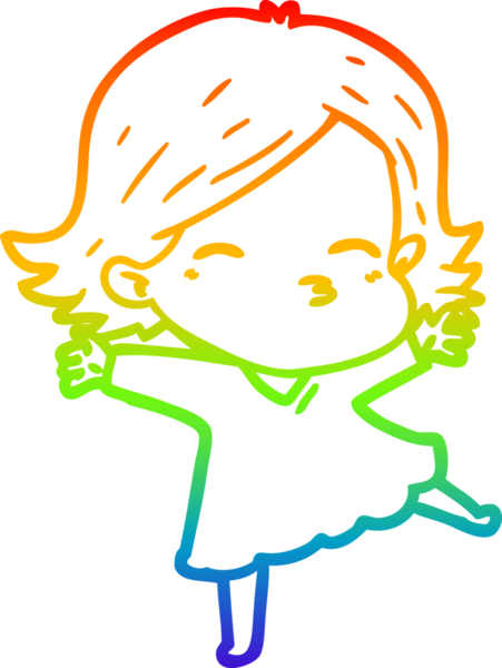 gökkuşağı gradyan çizimi bir insan tarafından çizilmiş bir karikatür kadın