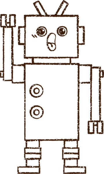 Robot Kömür Bir insan tarafından çizilmiş