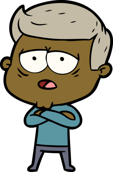 Bir insan tarafından çizilmiş yorgun bir adam.