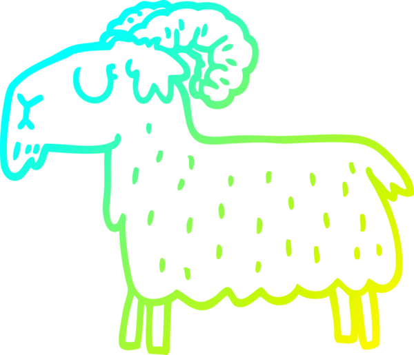 Bir insan tarafından çizilmiş kara keçinin soğuk çizgi çizimi.