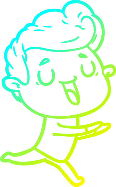 Bir insan tarafından çizilmiş mutlu bir çizgi film karakteri çizimi.