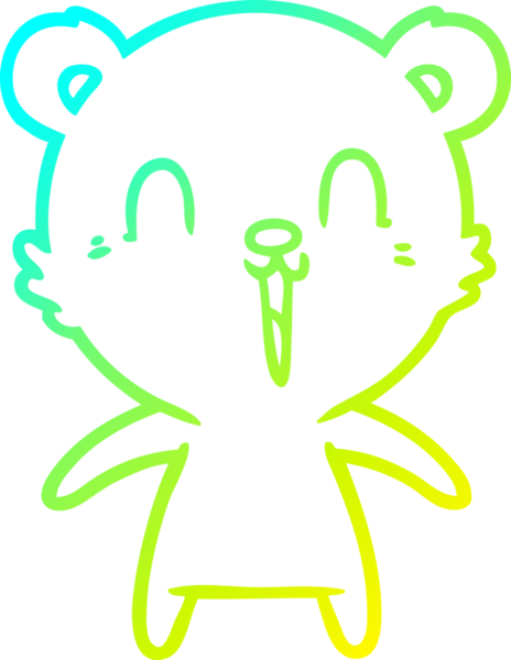 Bir insan tarafından çizilmiş mutlu bir çizgi film ayısının çizimi.